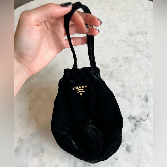 Prada Handbags - Prada velvet pouch bag! Black! Beautiful